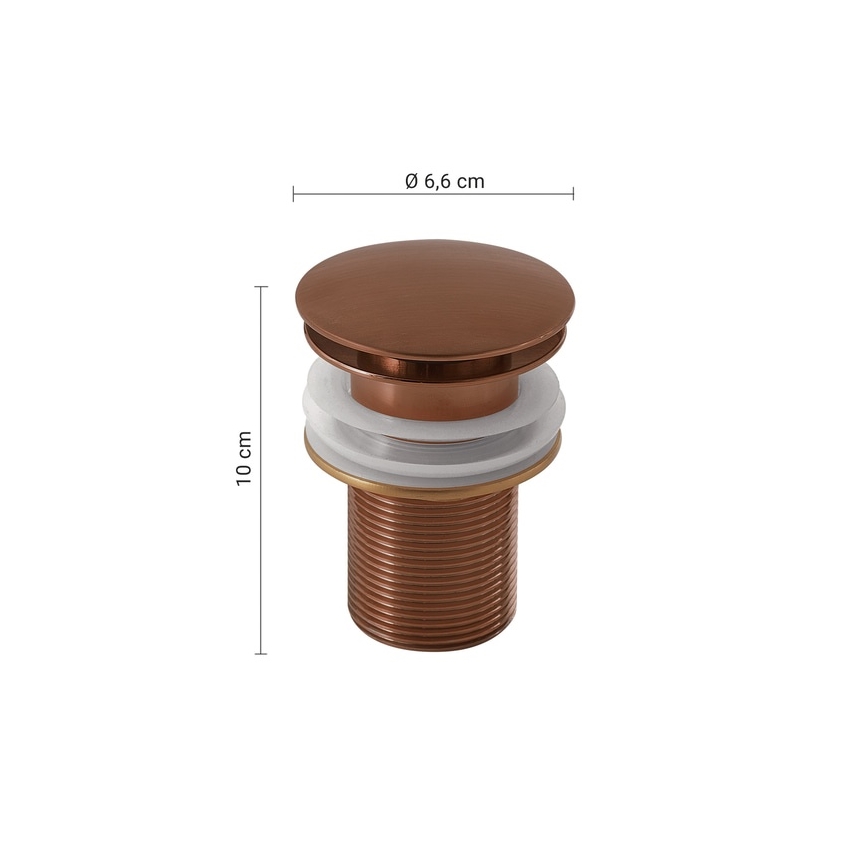 Gedy - CLICK-CLACK valamu äravool, Ø 6,6 cm, pronksviimistlus