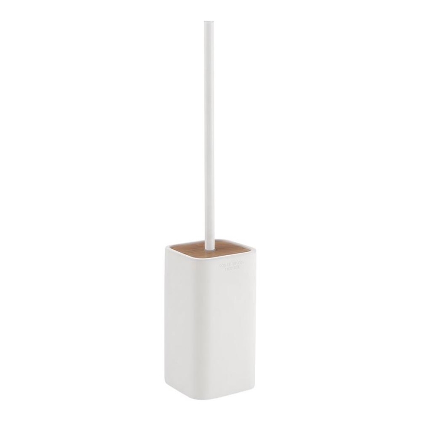 Gedy - Eraldiseisev WC-hari NINFEA valge/bambus