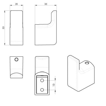 Gedy - komplekt 2x seinakonks PIRENEI matt-kuldne