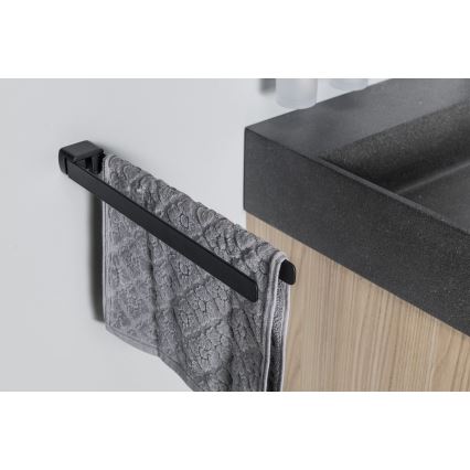 Gedy - Pöörlev rätikuhoidja seinale PIRENEI 36 cm matt must