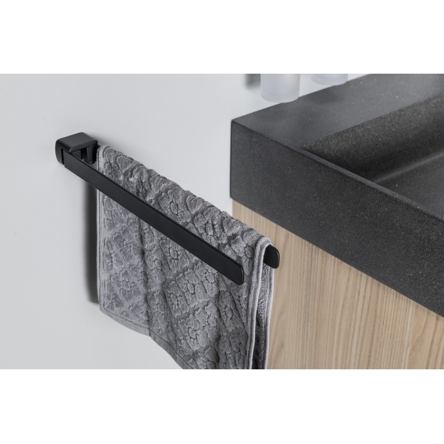 Gedy - Pöörlev rätikuhoidja seinale PIRENEI 36 cm matt must