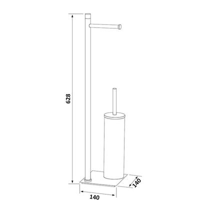 Gedy - põrandal seisev WC-hari tualettpaberihoidjaga TRILLY, läikiv kroom