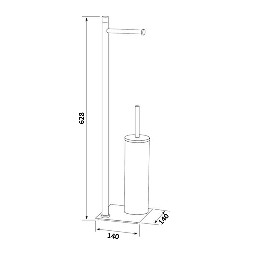 Gedy - põrandal seisev WC-hari tualettpaberihoidjaga TRILLY, läikiv kroom