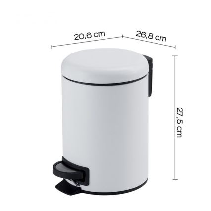 Gedy - POTTY 5 l prügikast, pehme sulgemisega, valge