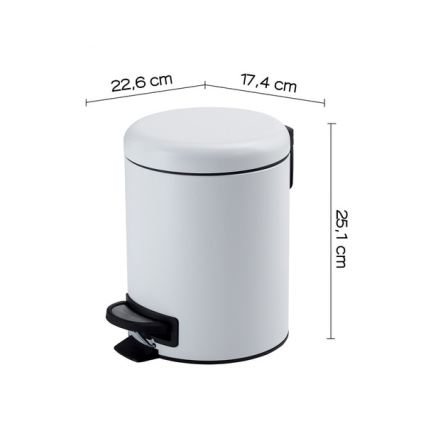 Gedy - POTTY prügikast 3 l, pehmelt sulguv, valge