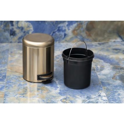 Gedy - Prügikast POTTY 5 l, pehmelt sulguv, mattkuldne