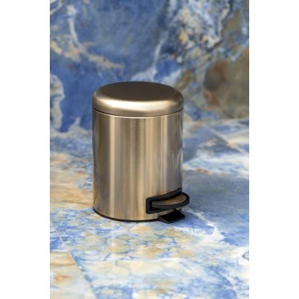 Gedy - Prügikast POTTY 5 l, pehmelt sulguv, mattkuldne