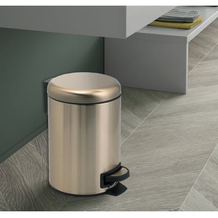 Gedy - Prügikast POTTY 5 l, pehmelt sulguv, mattkuldne
