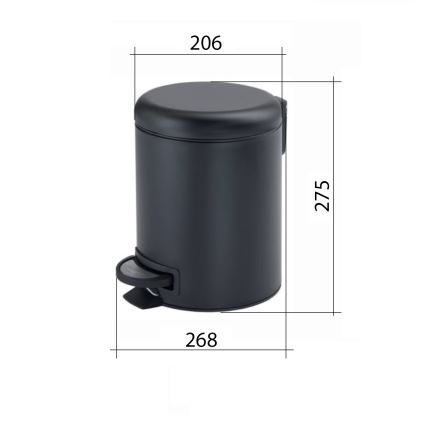 Gedy - Prügikast POTTY 5 l, pehmelt sulguv, mattkuldne