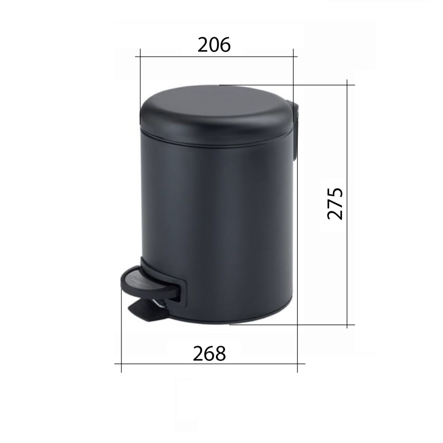 Gedy - Prügikast POTTY 5 l, pehmelt sulguv, mattkuldne