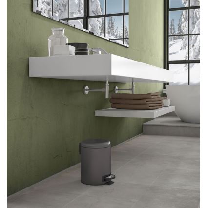 Gedy - Prügikast POTTY 5 l, pehmelt sulguv, metallikhall