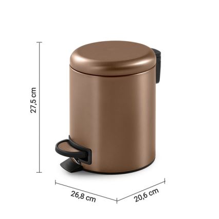 Gedy - Prügikast POTTY 5 l, pehmelt sulguv, pronksivärvi