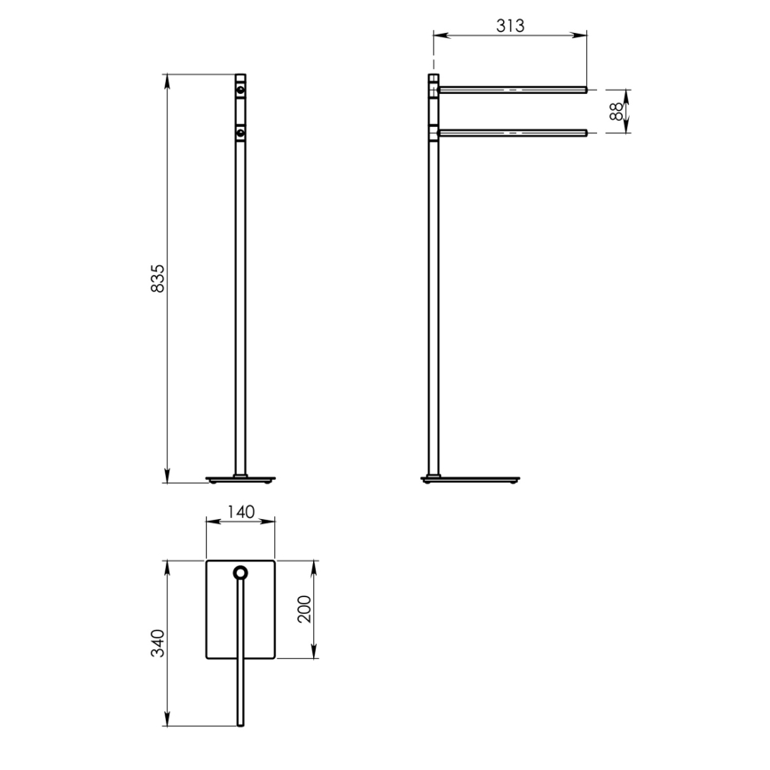 Gedy - Rätikuhoidja TRILLY 83,5 cm metallikhall