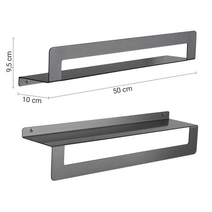 Gedy - Rätikuriiul CLEO konksuga 50 cm metallik-hall