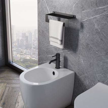 Gedy - Riiul rätikuhoidjaga CLEO 50 cm matt must