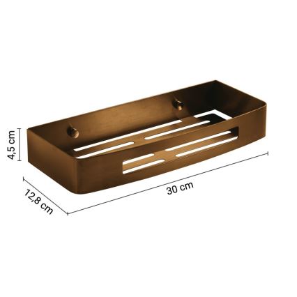 Gedy - Seinale kinnitatav duširiiul SMART 30x12,8 cm pronksviimistlusega