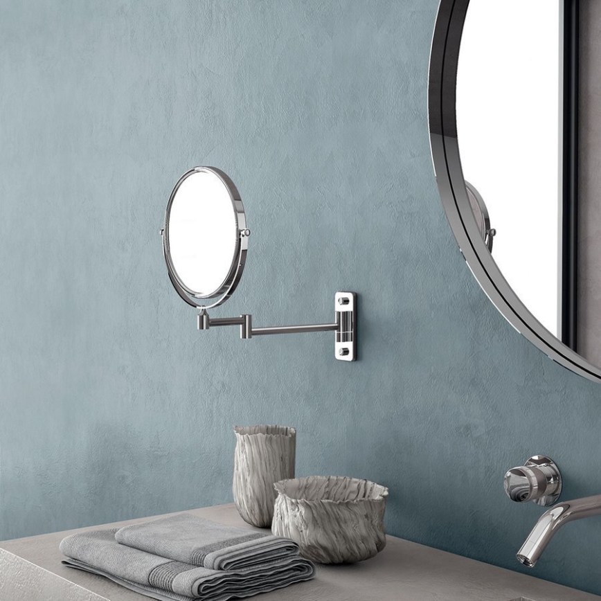 Gedy - seinale kinnitatav kosmeetiline peegel GAIA, läikiv kroom