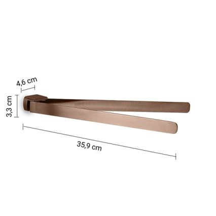 Gedy - seinale kinnitatav pööratav rätikuhoidja PIRENEI 36 cm pronksviimistlus