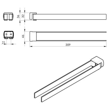 Gedy - seinale paigaldatav rätikuhoidja PIRENEI 35,9 cm mattkuldne