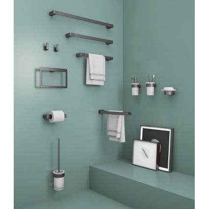 Gedy - Seinale paigaldatav rätikunagi PIRENEI 35,9 cm metallikhall