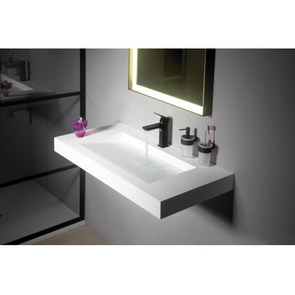 Gedy - seinale paigaldatav seebidosaator PIRENEI 110 ml, opaalne klaas/matt must