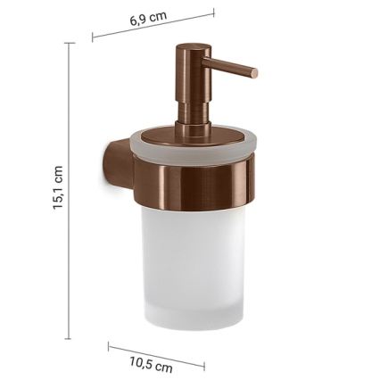 Gedy - seinale paigaldatav seebidosaator PIRENEI, 140 ml, matistatud klaas/pronksviimistlus