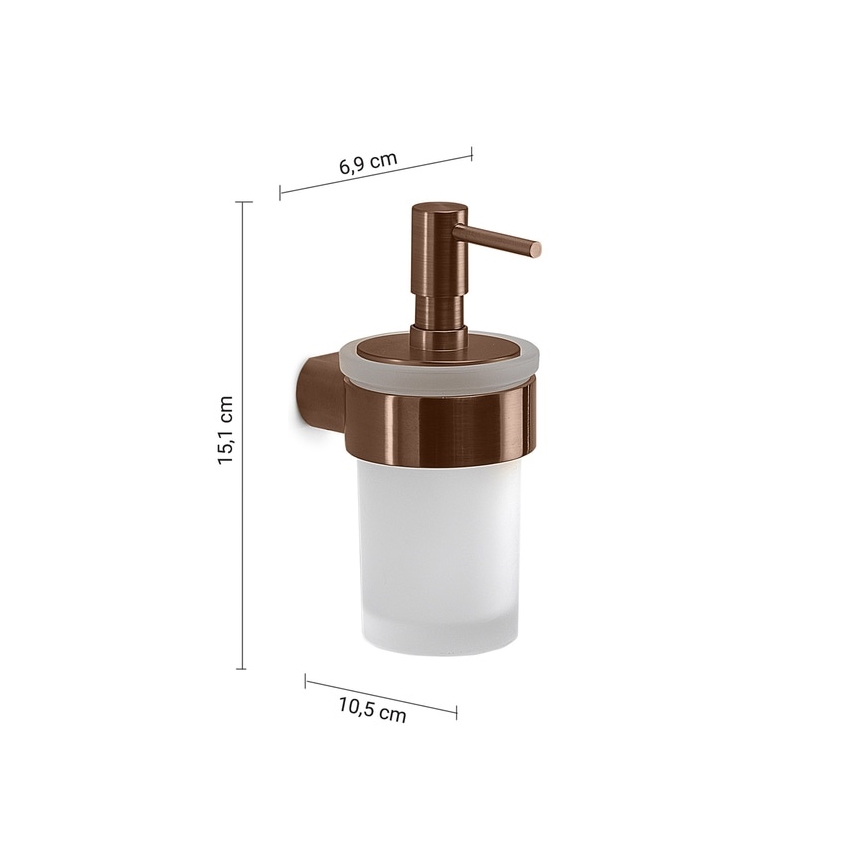 Gedy - seinale paigaldatav seebidosaator PIRENEI, 140 ml, matistatud klaas/pronksviimistlus