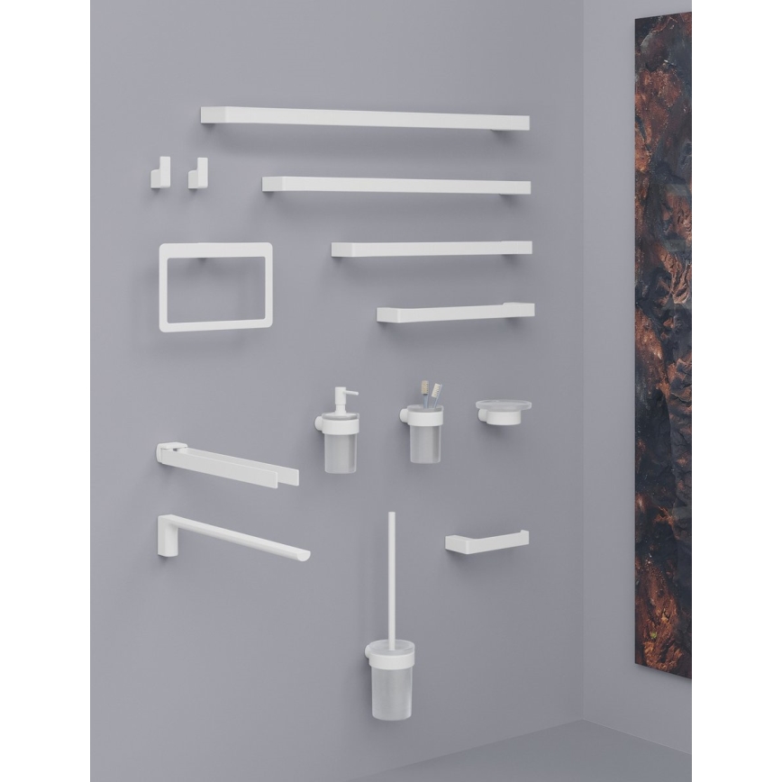 Gedy - Seinale paigaldatav WC-hari PIRENEI piimjas klaas/mattvalge