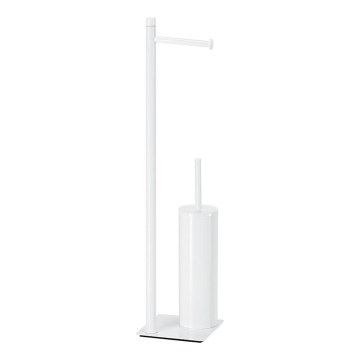 Gedy - Seisev WC-hari koos tualettpaberihoidjaga TRILLY mattvalge