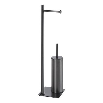 Gedy - seisev WC-hari tualettpaberihoidikuga TRILLY metallikhall