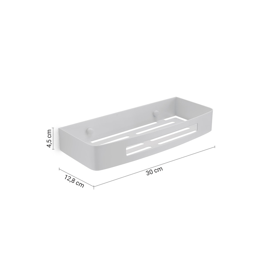 Gedy - SMART seinale paigaldatav duširiiul, 30 x 12,8 cm, valge