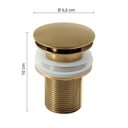 Gedy - valamu äravool CLICK-CLACK, läbimõõt 6,6 cm, kuldne