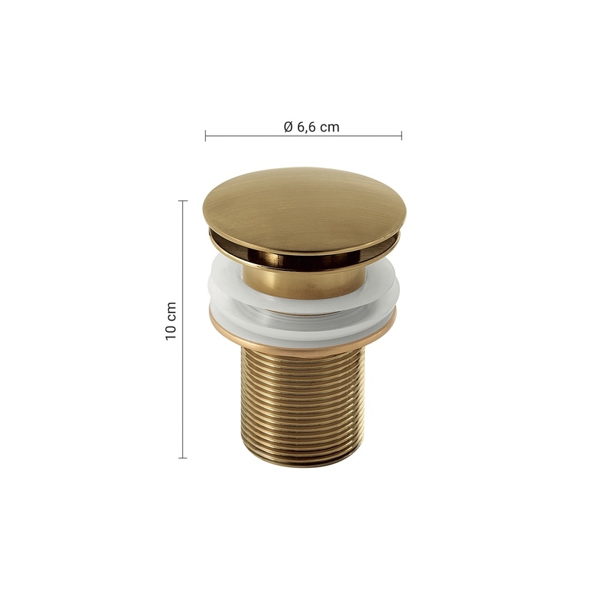 Gedy - valamu äravool CLICK-CLACK, läbimõõt 6,6 cm, kuldne