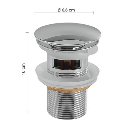 Gedy - Valamu äravool CLICK-CLACK Ø 6,6 cm läikiv kroom
