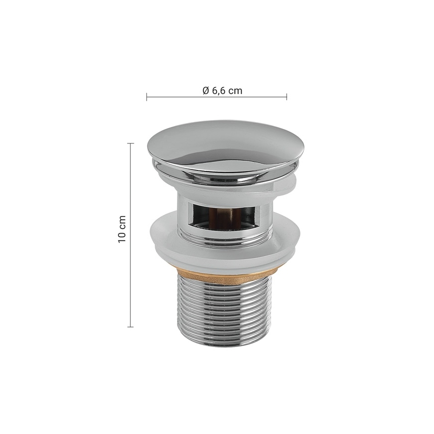 Gedy - Valamu äravool CLICK-CLACK Ø 6,6 cm läikiv kroom