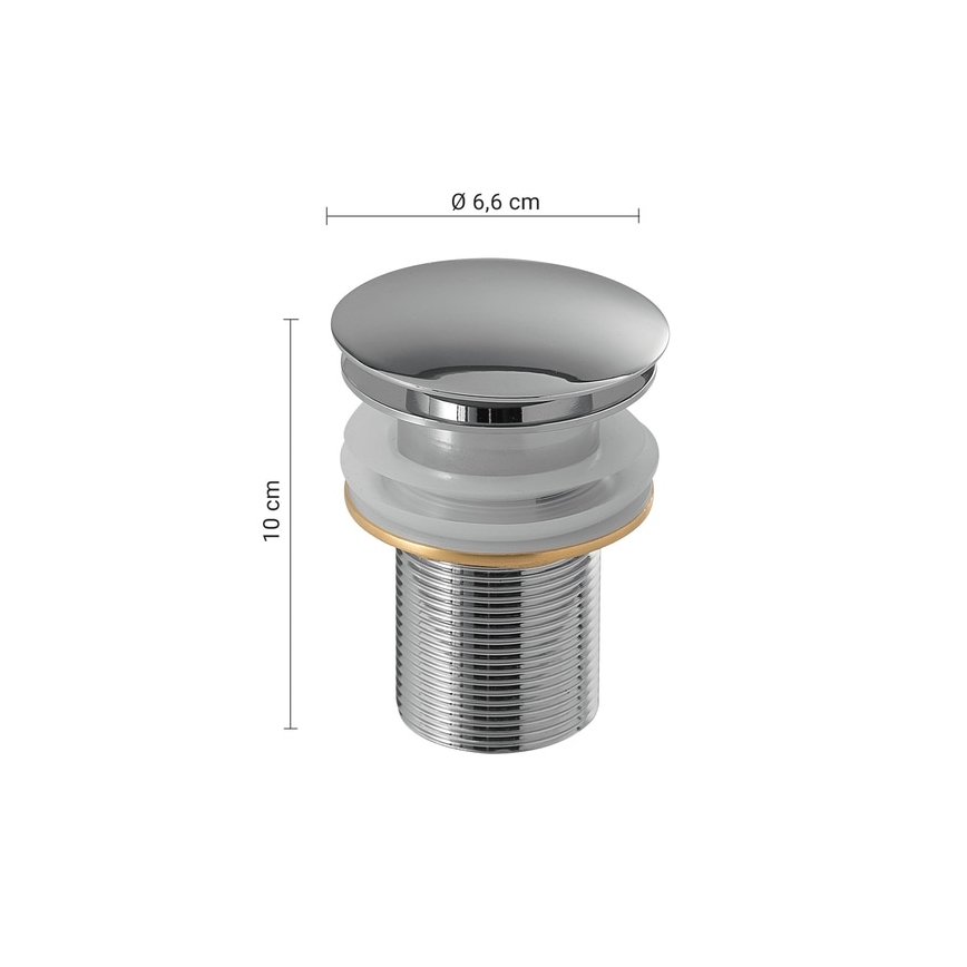 Gedy - valamu äravool CLICK-CLACK, Ø 6,6 cm, läikiv kroom