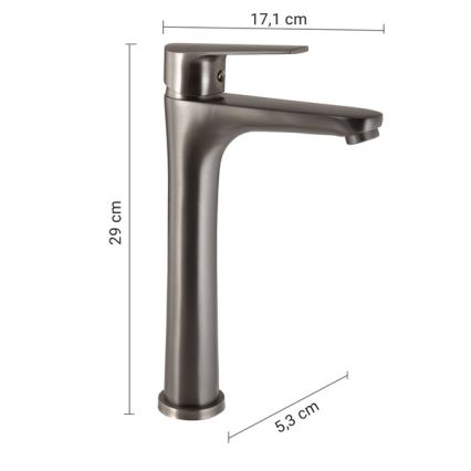 Gedy - valamu segisti COMO 29 cm metallikhall