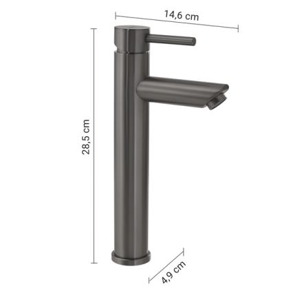 Gedy - Valamusegisti ALTO 28,5 cm metallikhall