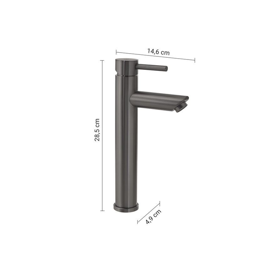 Gedy - Valamusegisti ALTO 28,5 cm metallikhall