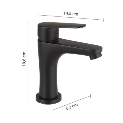Gedy - Valamusegisti COMO 19,6 cm matt-must