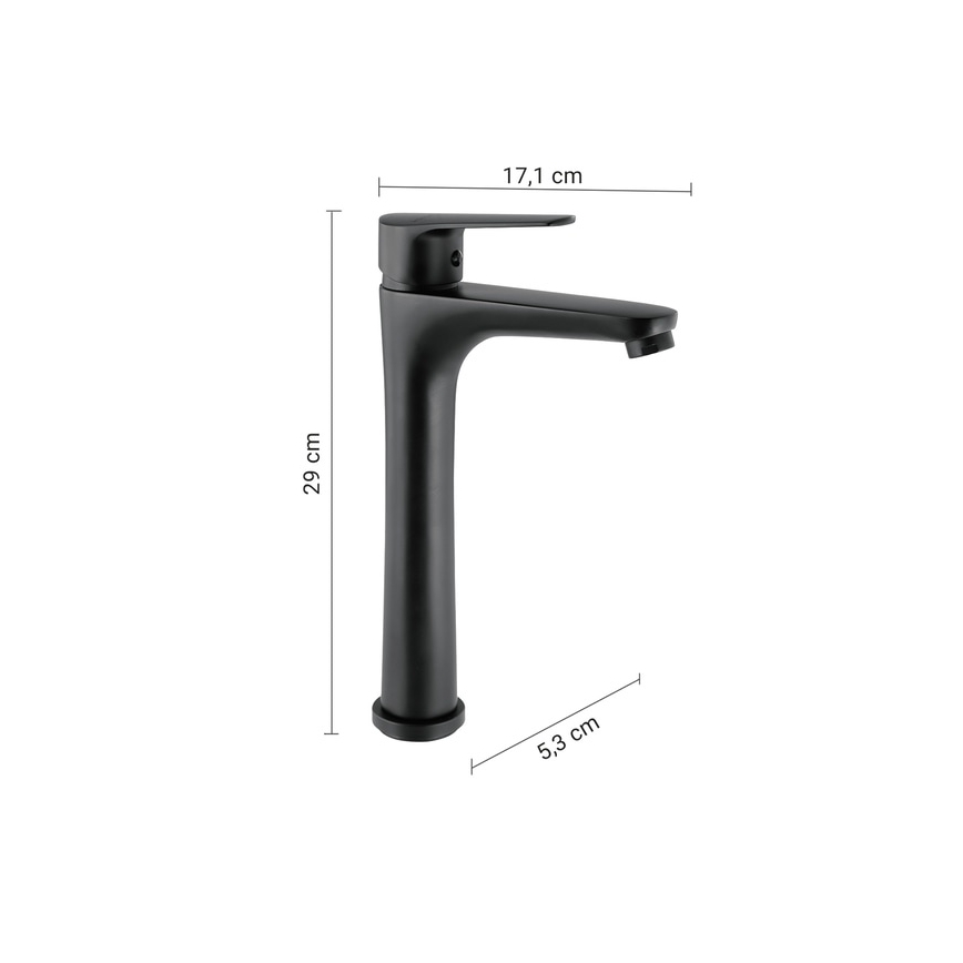 Gedy - Valamusegisti COMO 29 cm mattmust