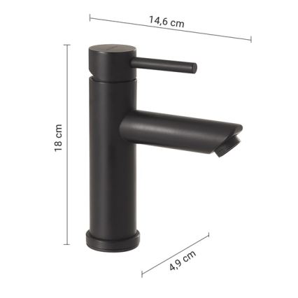 Gedy - Valamusegisti GARDA 18 cm matt-must
