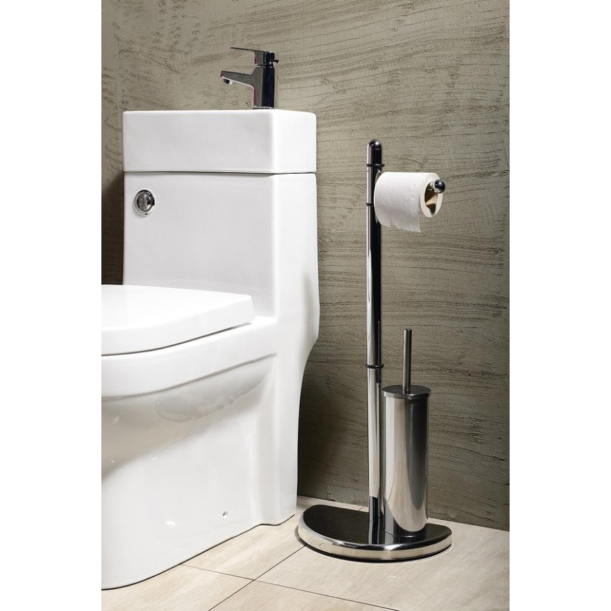 Gedy - WC-paberi ja WC-harja hoidik HIBISCUS läikiv kroom