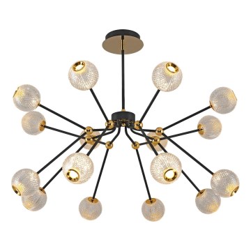 GELA LED-lühter varrega 16×LED/5W/230V 3000K must/kuldne