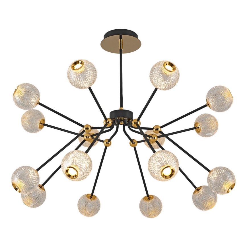GELA LED-lühter varrega 16×LED/5W/230V 3000K must/kuldne
