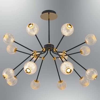 GELA LED-lühter varrega 16×LED/5W/230V 3000K must/kuldne