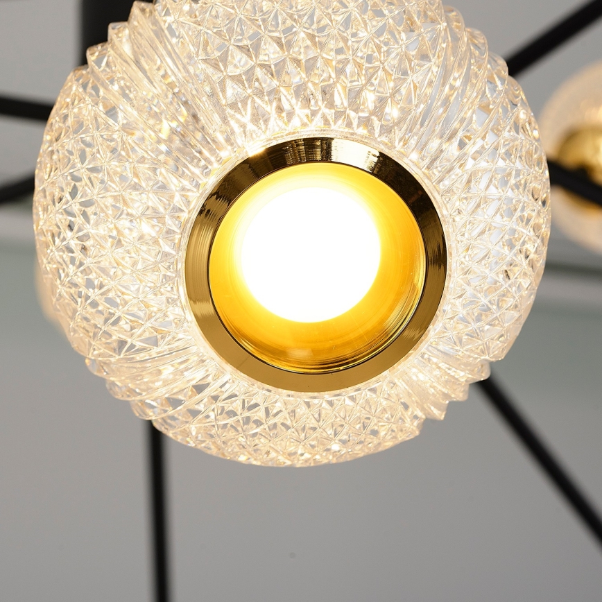 GELA LED riputatav valgusti 12xLED/5W/230V 3000K must/kaar