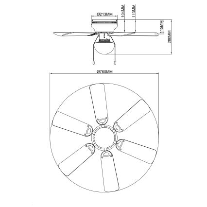 Globo - Laeventilaator 1xE27/60W/230V