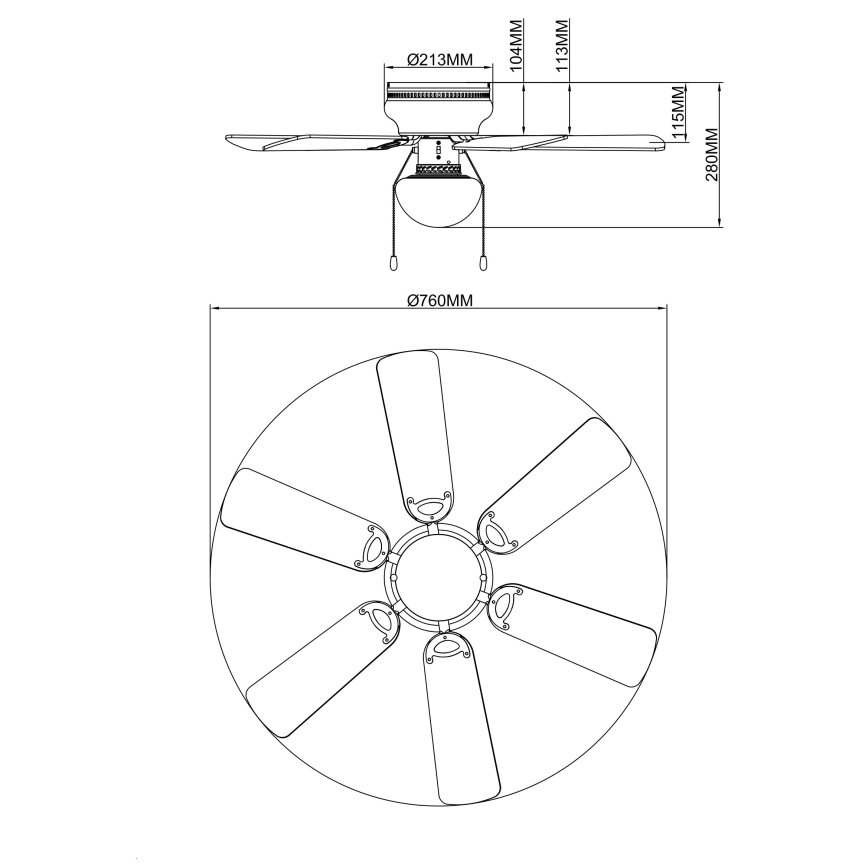 Globo - Laeventilaator 1xE27/60W/230V