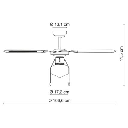 Globo 0309CSW - laeventilaator CHAMPION 1xE27/60W/230V